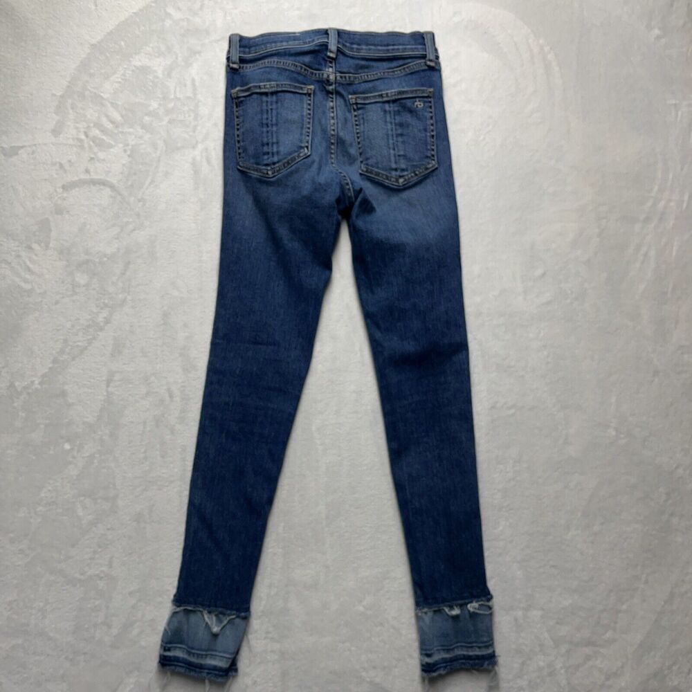 Rag & Bone 10 Inch Ankle Skinny Women’s Sz‎ 24 Raw Hem Medium Wash Side Split - Picture 14 of 14